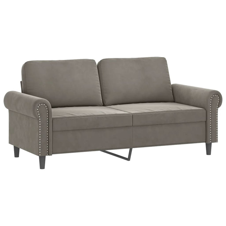 vidaXL 2-Seater Sofa with Pillows&Cushions Dark Gray 47.2" Velvet-16