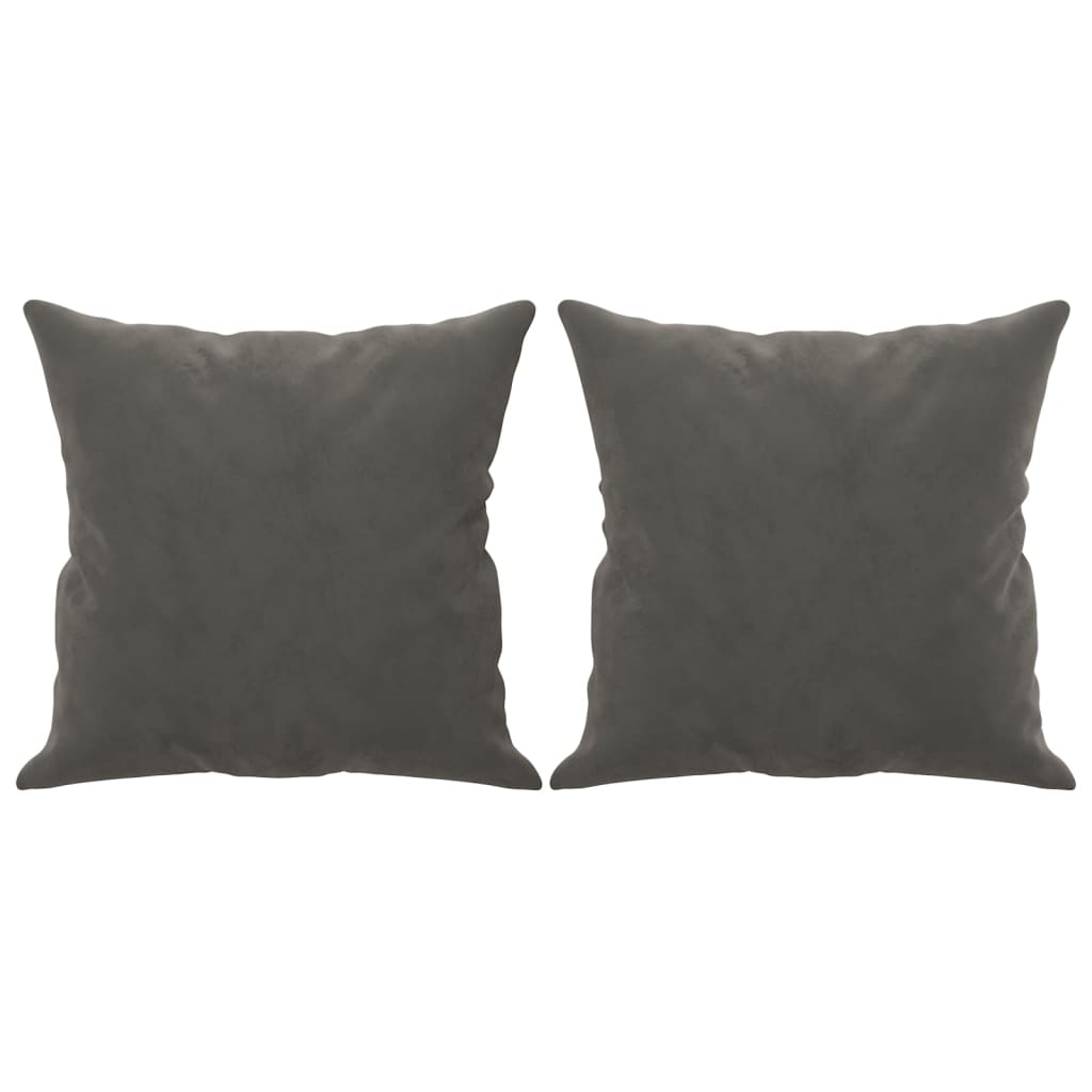 vidaXL 2-Seater Sofa with Pillows&Cushions Dark Gray 47.2" Velvet-9