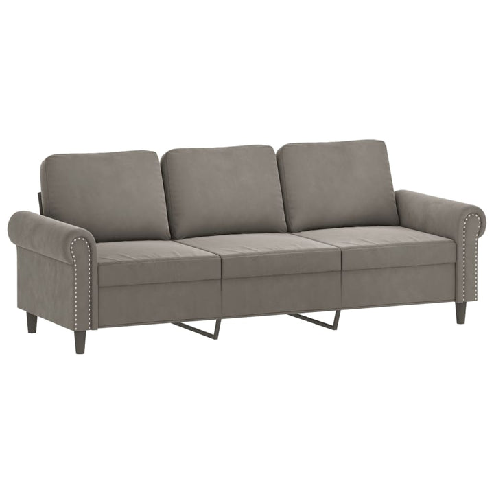 vidaXL 2-Seater Sofa with Pillows&Cushions Dark Gray 47.2" Velvet-24
