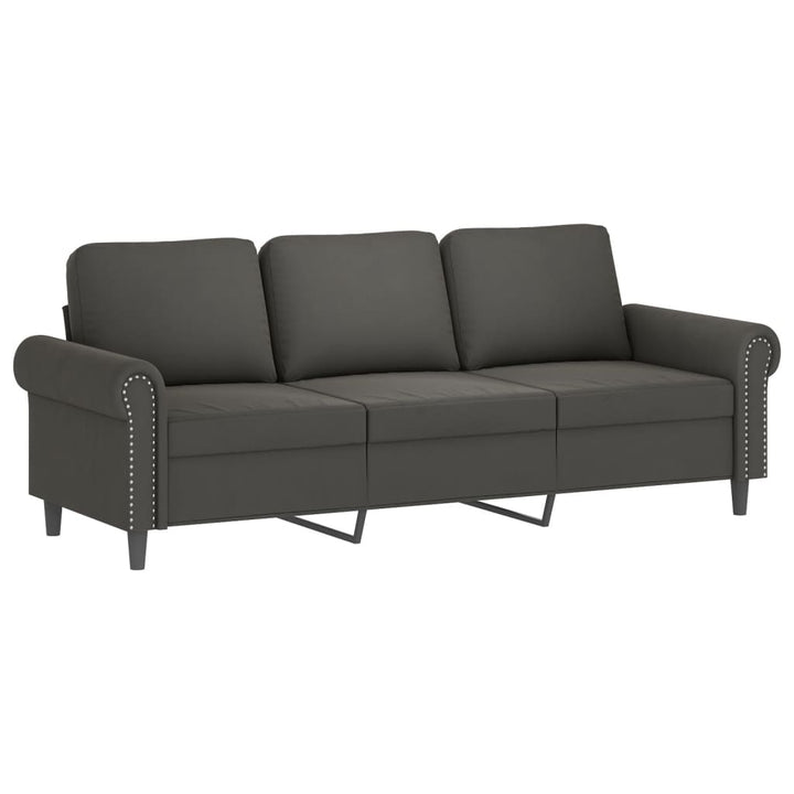 vidaXL 2-Seater Sofa with Pillows&Cushions Dark Gray 47.2" Velvet-0