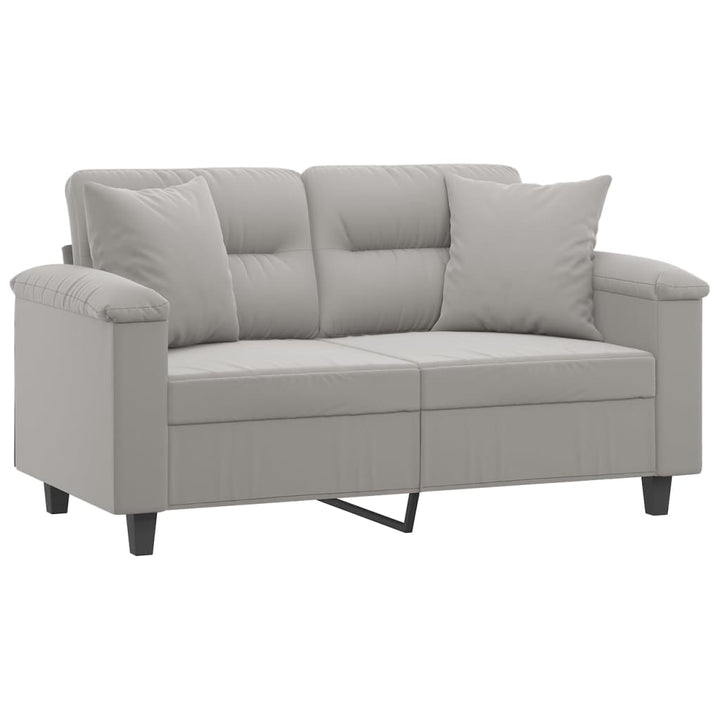 vidaXL 2-Seater Sofa with Pillows&Cushions Dark Gray 47.2" Microfiber Fabric-5