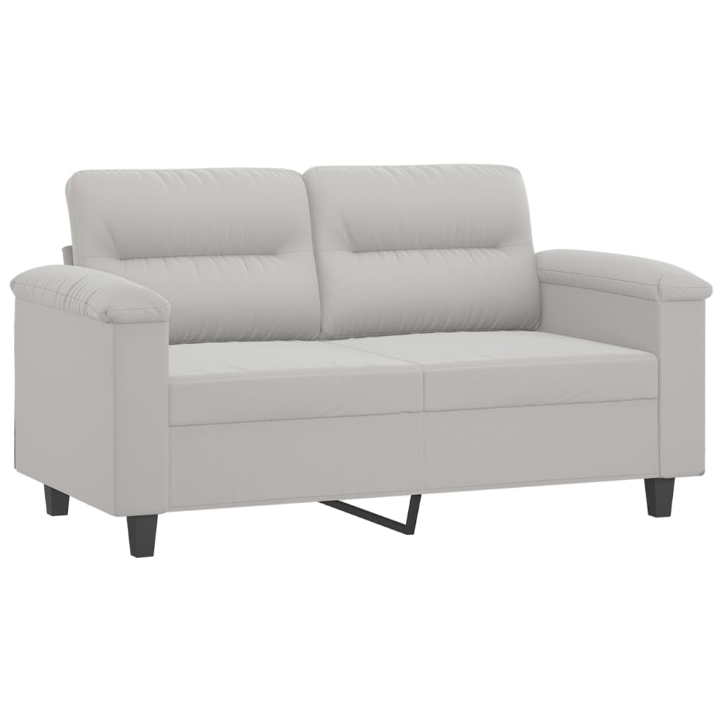 vidaXL 2-Seater Sofa with Pillows&Cushions Dark Gray 47.2" Microfiber Fabric-7