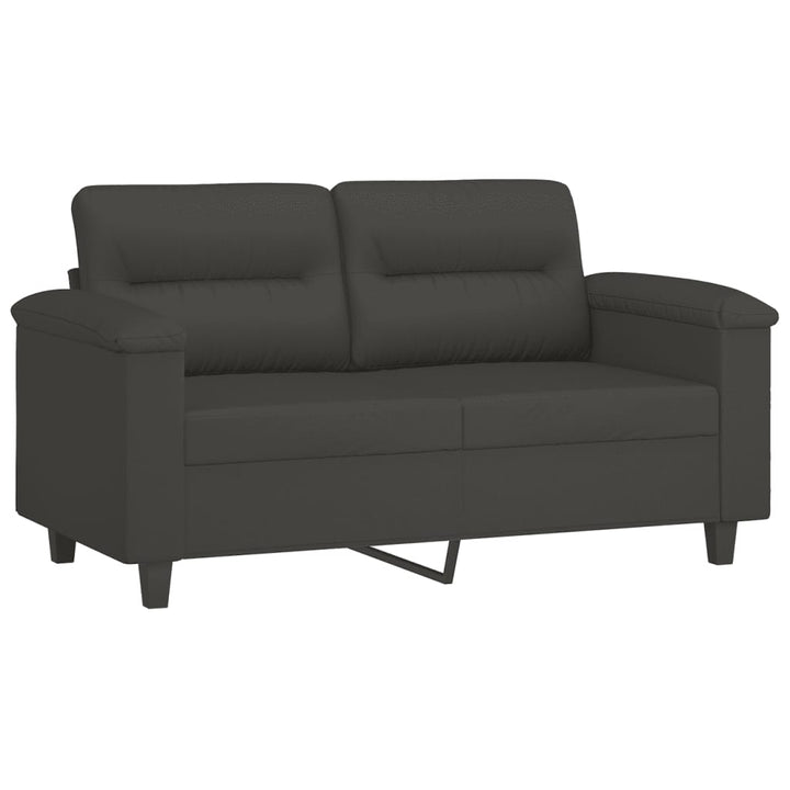vidaXL 2-Seater Sofa with Pillows&Cushions Dark Gray 47.2" Microfiber Fabric-13