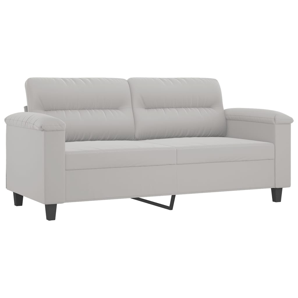 vidaXL 2-Seater Sofa with Pillows&Cushions Dark Gray 47.2" Microfiber Fabric-2