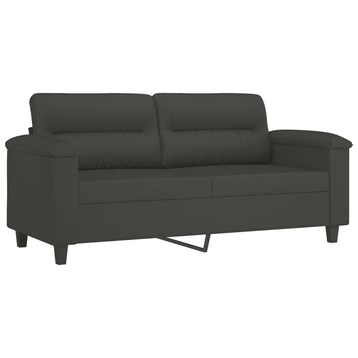 vidaXL 2-Seater Sofa with Pillows&Cushions Dark Gray 47.2" Microfiber Fabric-24