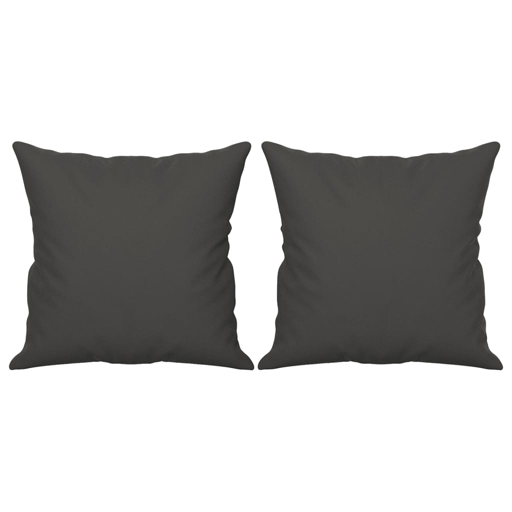 vidaXL 2-Seater Sofa with Pillows&Cushions Dark Gray 47.2" Microfiber Fabric-25