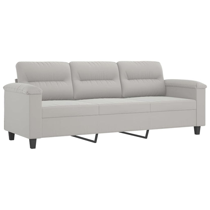vidaXL 2-Seater Sofa with Pillows&Cushions Dark Gray 47.2" Microfiber Fabric-33