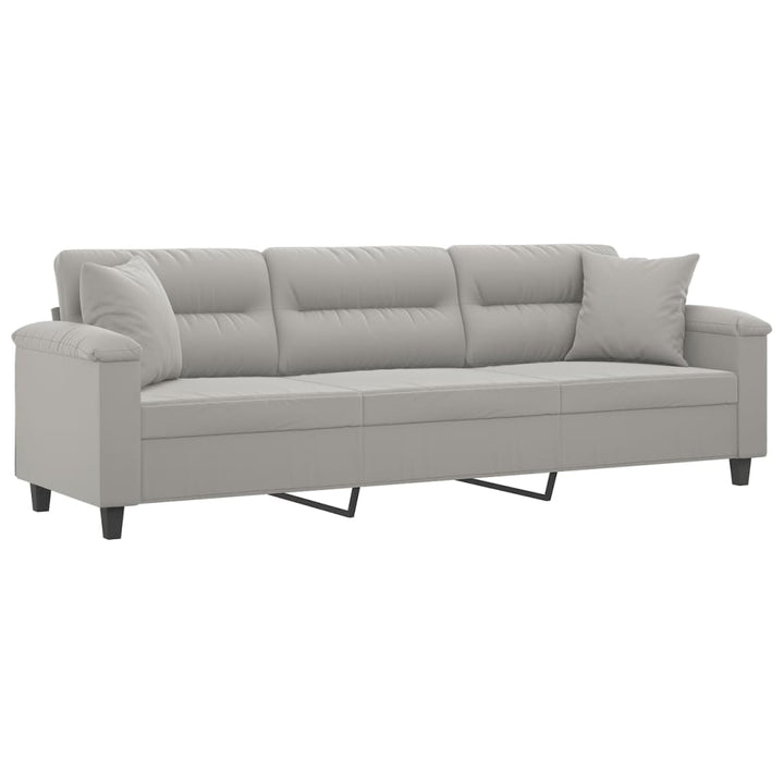 vidaXL 2-Seater Sofa with Pillows&Cushions Dark Gray 47.2" Microfiber Fabric-43