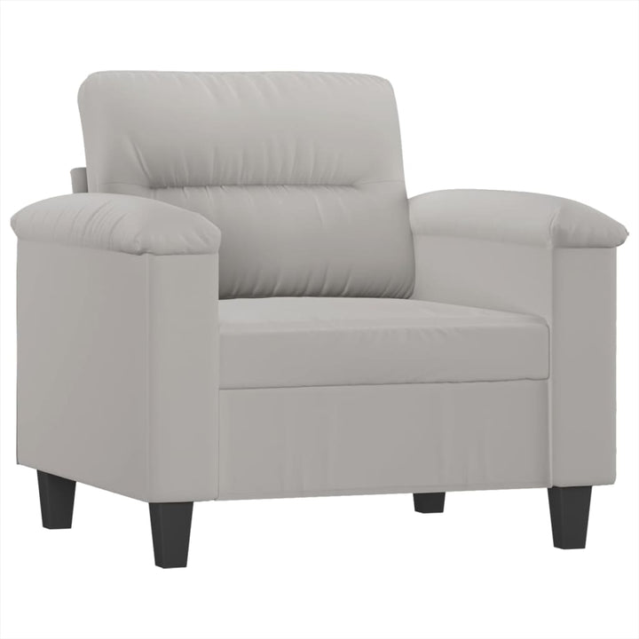 vidaXL 3 Piece Sofa Set with Pillows Dark Gray Microfiber Fabric-2