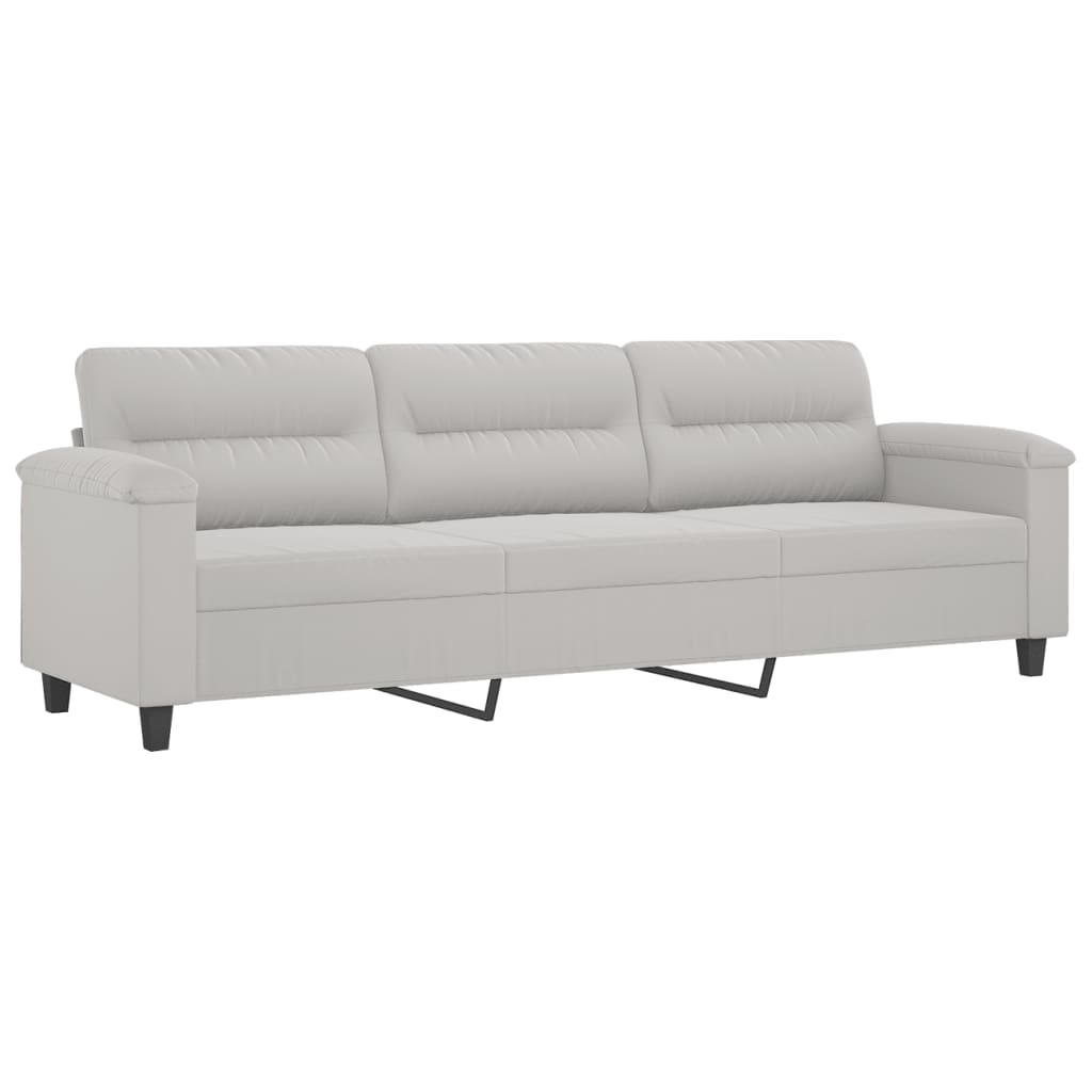 vidaXL 3 Piece Sofa Set with Pillows Dark Gray Microfiber Fabric-4