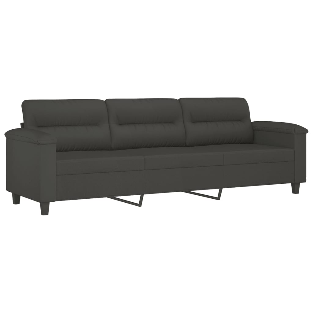 vidaXL 3 Piece Sofa Set with Pillows Dark Gray Microfiber Fabric-25