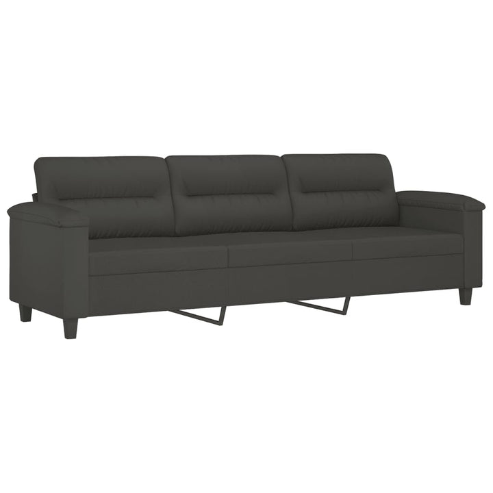 vidaXL 3 Piece Sofa Set with Pillows Dark Gray Microfiber Fabric-25