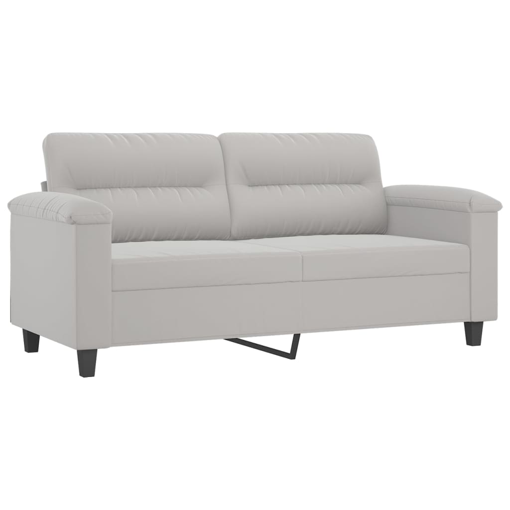 vidaXL 3 Piece Sofa Set with Pillows Dark Gray Microfiber Fabric-42