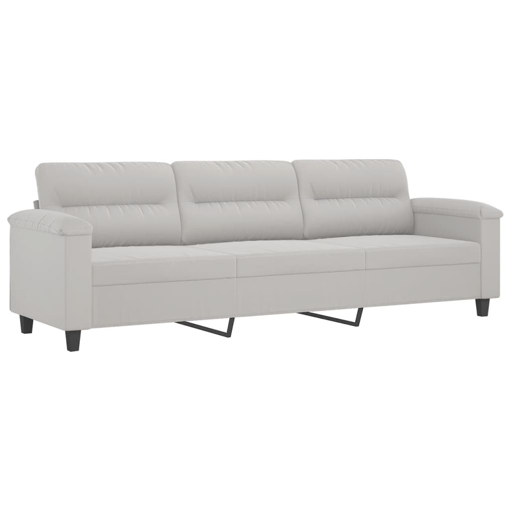 vidaXL 3 Piece Sofa Set with Pillows Dark Gray Microfiber Fabric-43