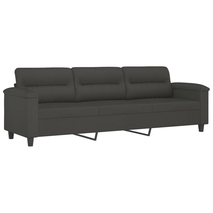 vidaXL 3 Piece Sofa Set with Pillows Dark Gray Microfiber Fabric-55