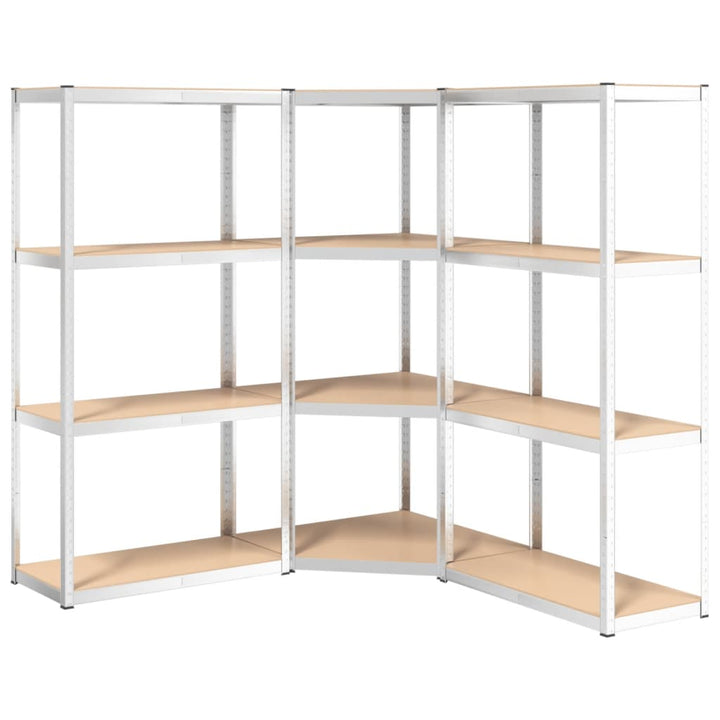 vidaXL 4-Layer Shelves 3 pcs Anthracite Steel&Engineered Wood-60