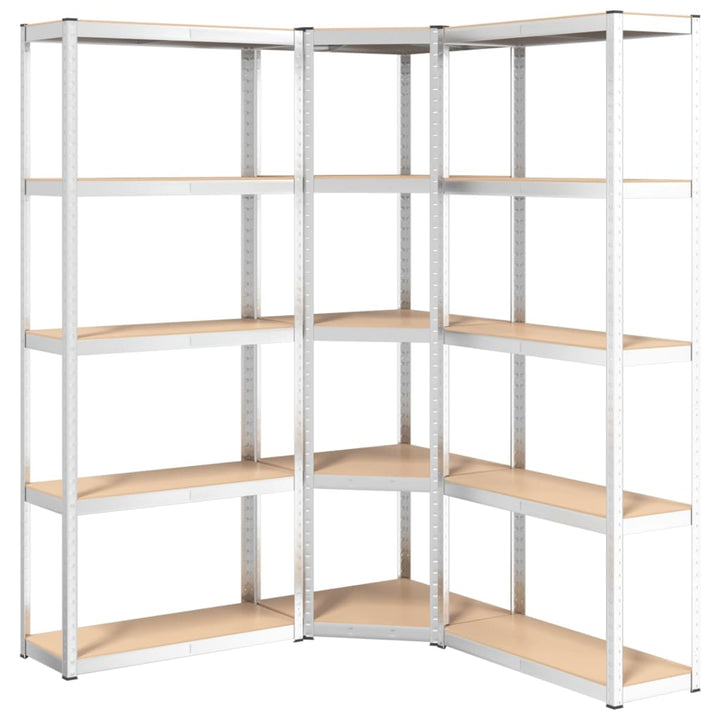 vidaXL 4-Layer Shelves 3 pcs Anthracite Steel&Engineered Wood-52