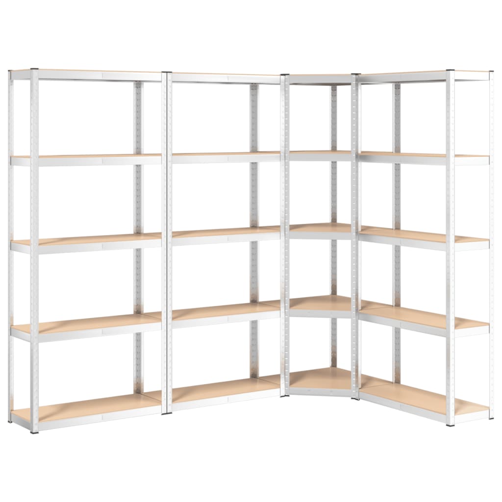vidaXL 4-Layer Shelves 3 pcs Anthracite Steel&Engineered Wood-54