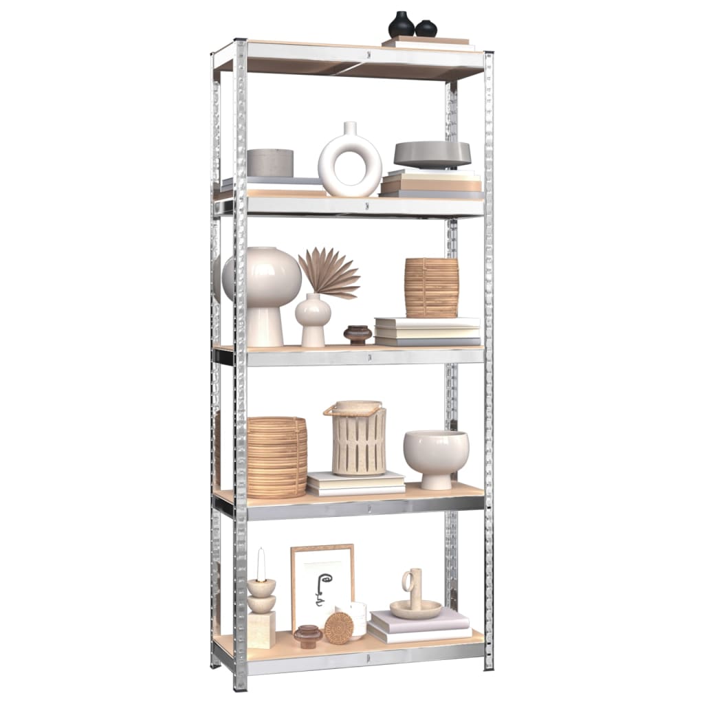 vidaXL 4-Layer Shelves 3 pcs Anthracite Steel&Engineered Wood-30