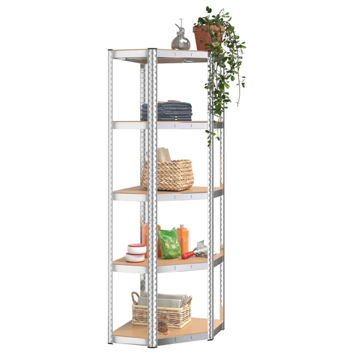 vidaXL 4-Layer Shelves 3 pcs Anthracite Steel&Engineered Wood-31