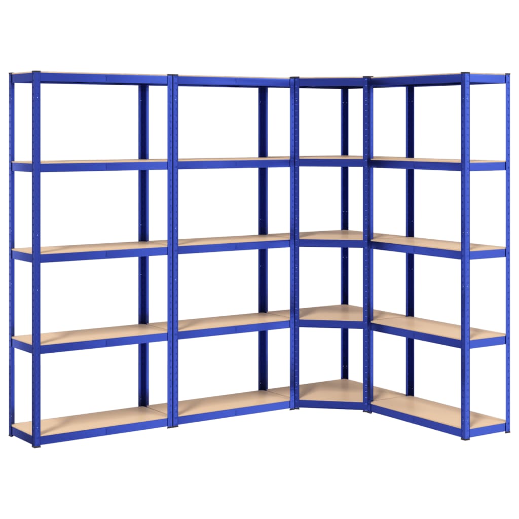 vidaXL 4-Layer Shelves 3 pcs Anthracite Steel&Engineered Wood-46