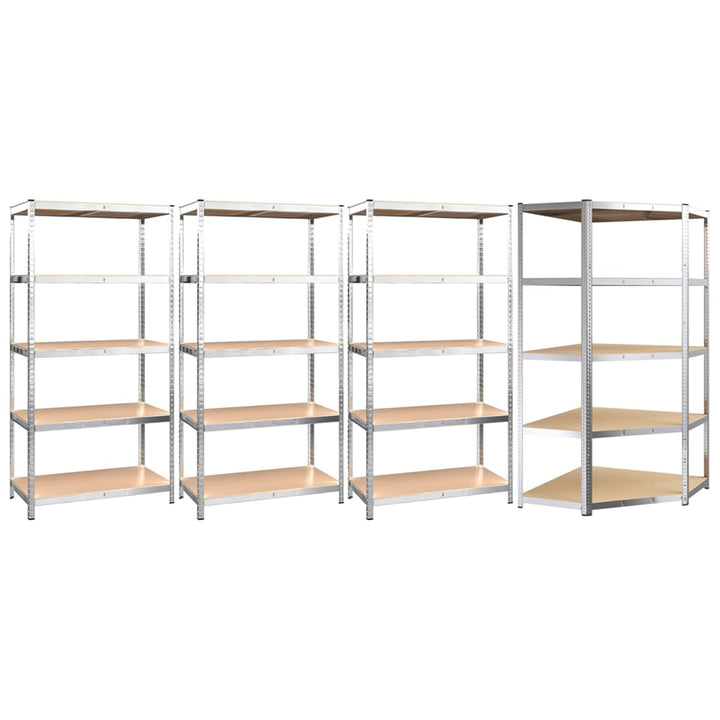 vidaXL 4-Layer Shelves 3 pcs Anthracite Steel&Engineered Wood-68