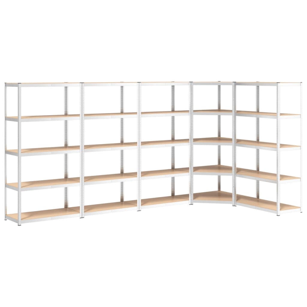 vidaXL 4-Layer Shelves 3 pcs Anthracite Steel&Engineered Wood-28