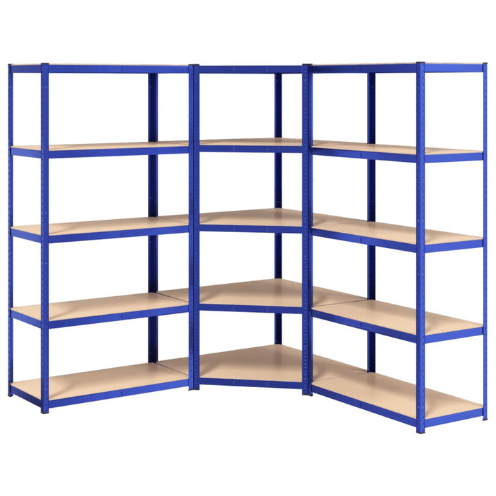 vidaXL 4-Layer Shelves 3 pcs Anthracite Steel&Engineered Wood-12