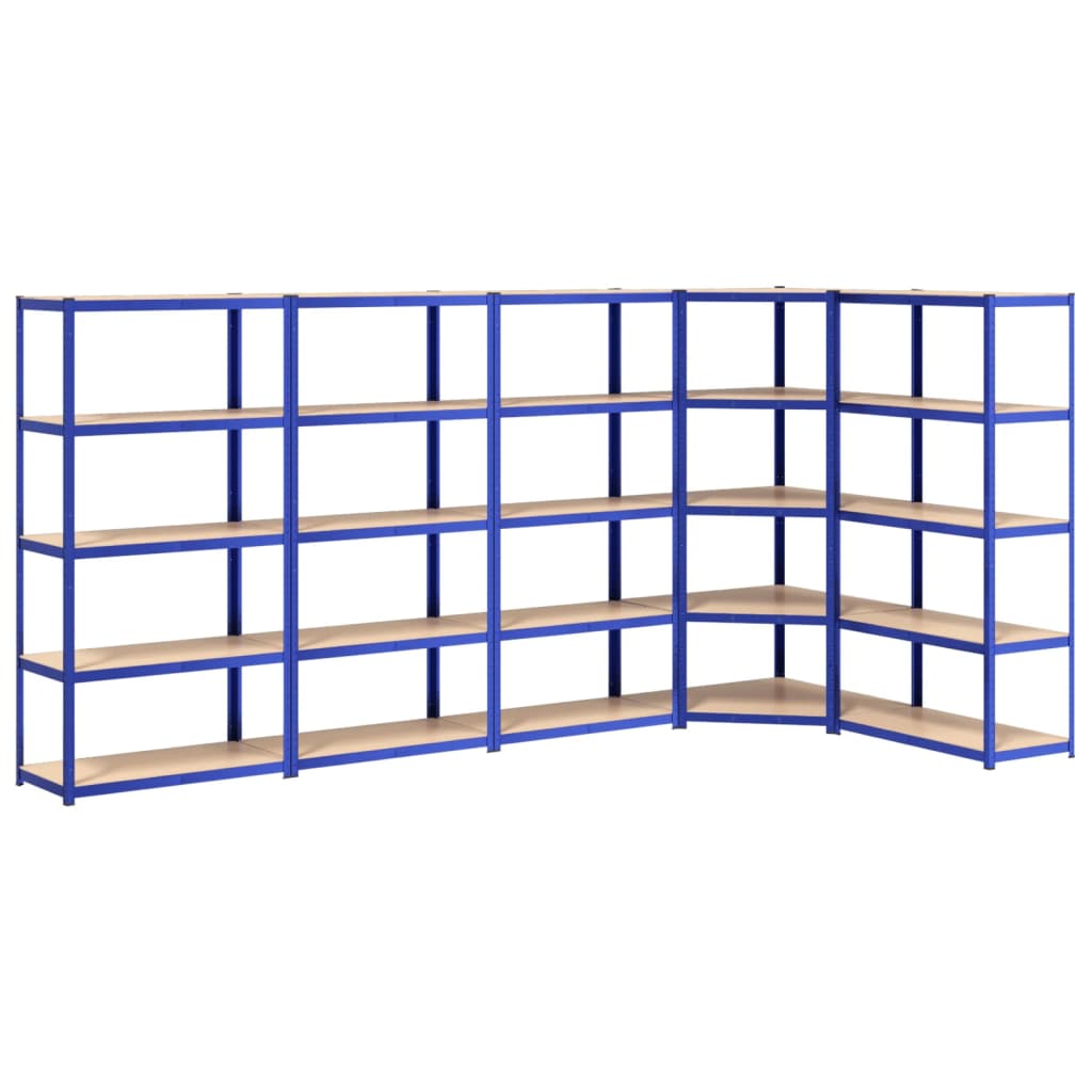 vidaXL 4-Layer Shelves 3 pcs Anthracite Steel&Engineered Wood-16