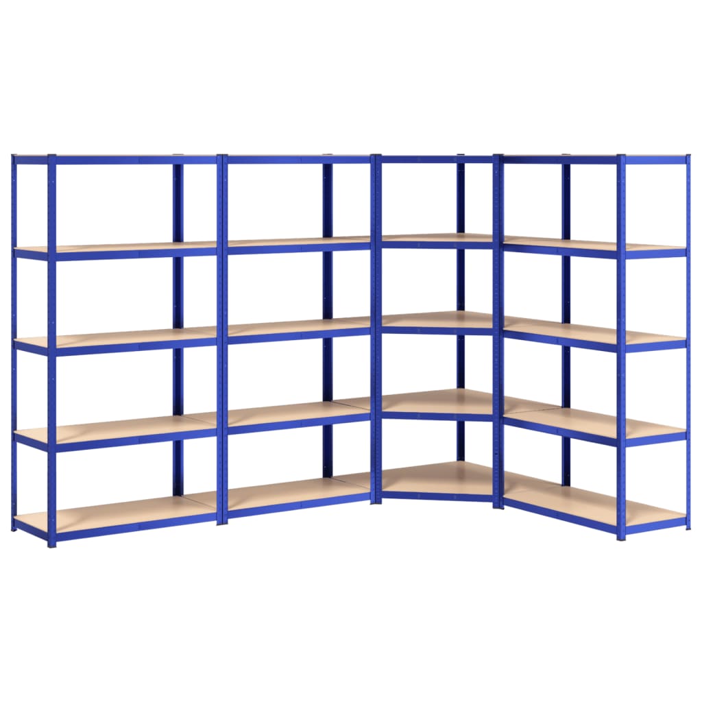 vidaXL 4-Layer Shelves 3 pcs Anthracite Steel&Engineered Wood-14