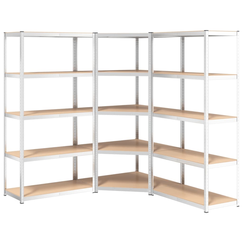 vidaXL 4-Layer Shelves 3 pcs Anthracite Steel&Engineered Wood-26