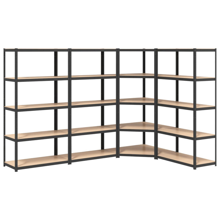 vidaXL 4-Layer Shelves 3 pcs Anthracite Steel&Engineered Wood-76