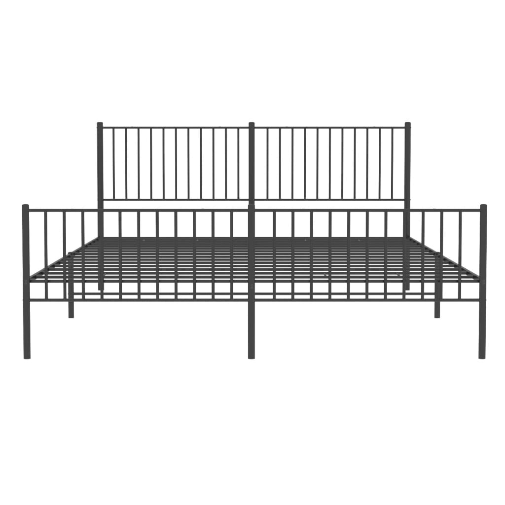 vidaXL Metal Bed Frame with Headboard&Footboard Black 72"x83.9" California King-3