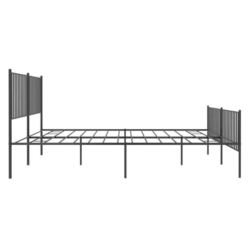 vidaXL Metal Bed Frame with Headboard&Footboard Black 72"x83.9" California King-4