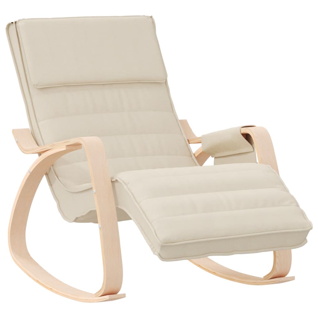 vidaXL Rocking Chair Cream Fabric-13