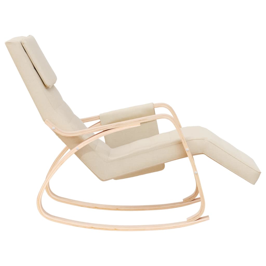 vidaXL Rocking Chair Cream Fabric-19