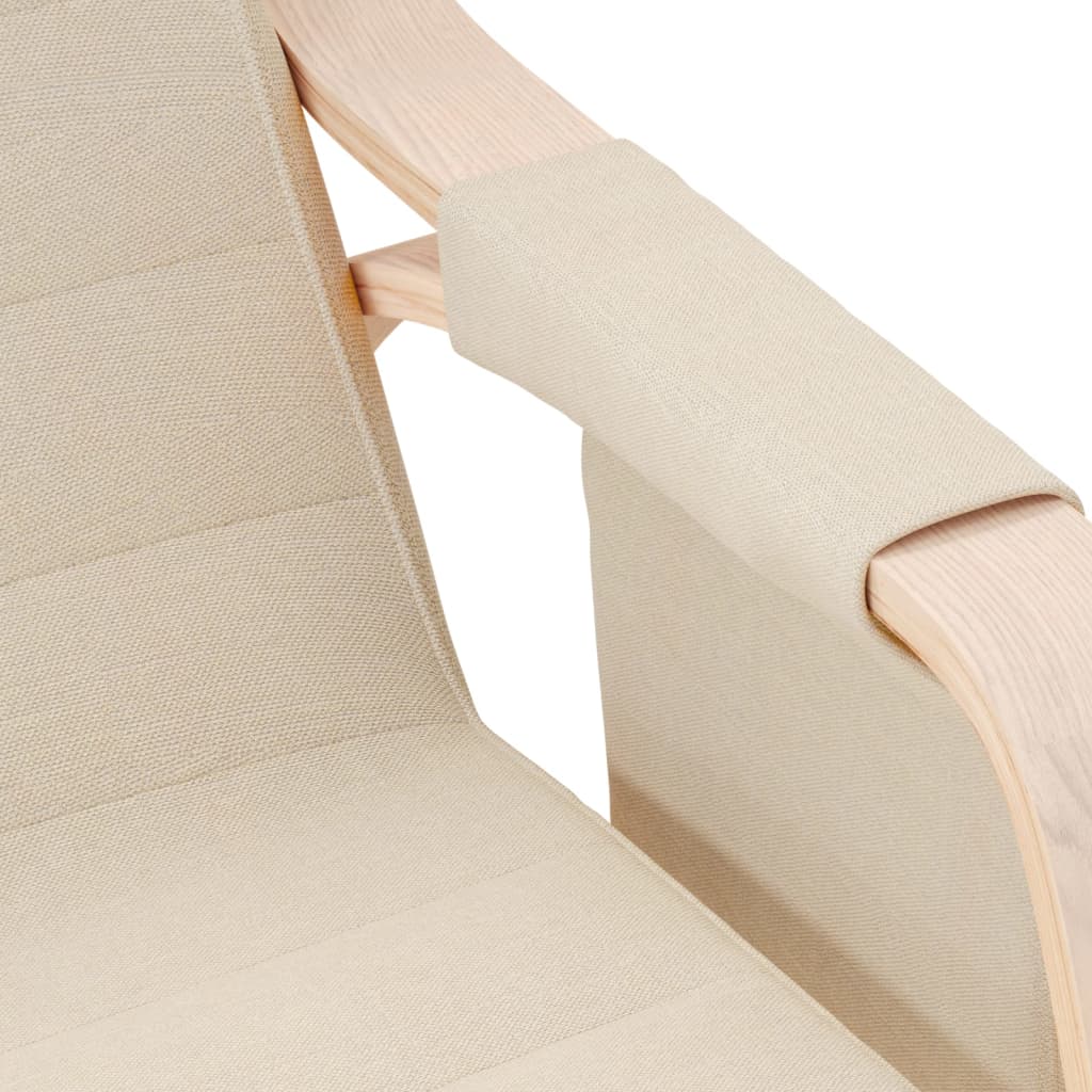 vidaXL Rocking Chair Cream Fabric-21