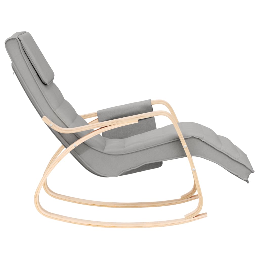 vidaXL Rocking Chair Cream Fabric-8