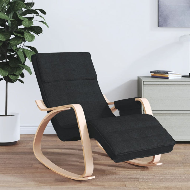 vidaXL Rocking Chair Cream Fabric-24