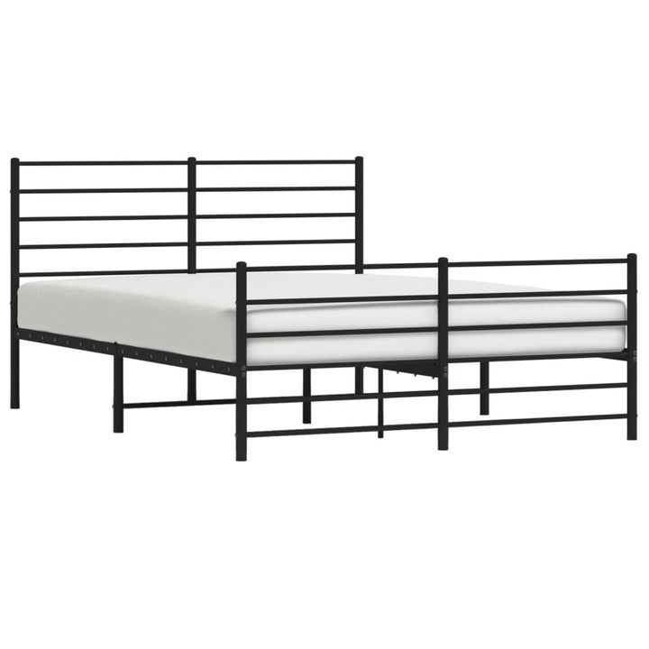 vidaXL Metal Bed Frame with Headboard and Footboard Black 53.9"x74.8" Full-3