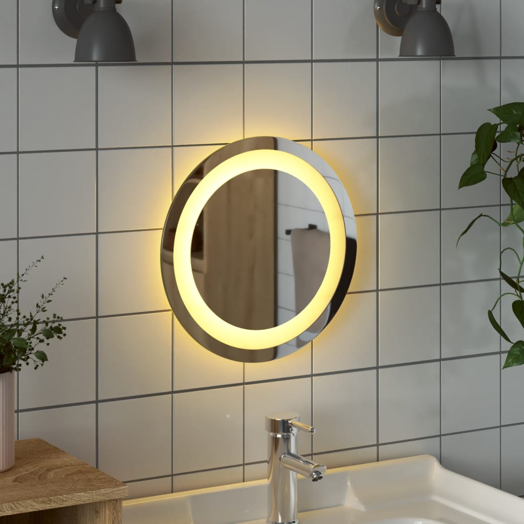 vidaXL LED Bathroom Mirror Wall Mounted Vanity Mirror for Home Bathroom Round-15