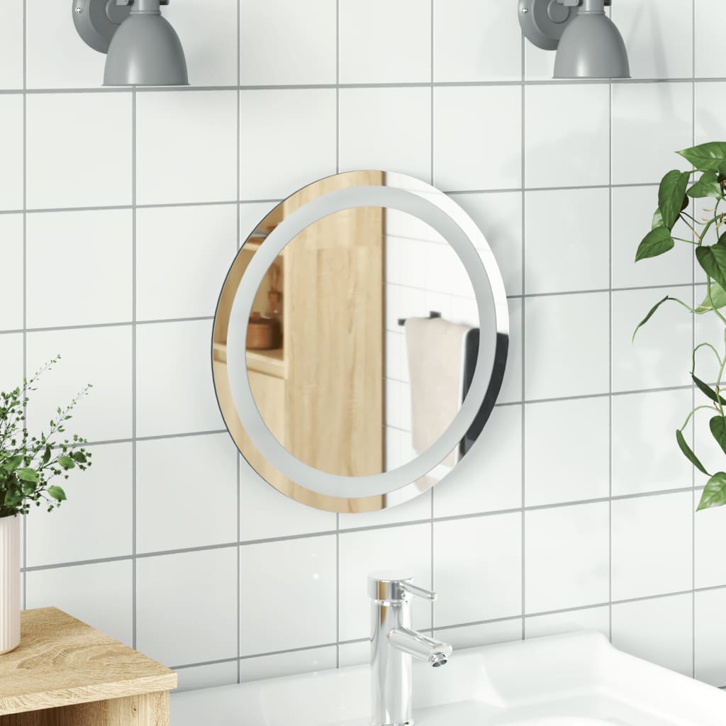vidaXL LED Bathroom Mirror Wall Mounted Vanity Mirror for Home Bathroom Round-11