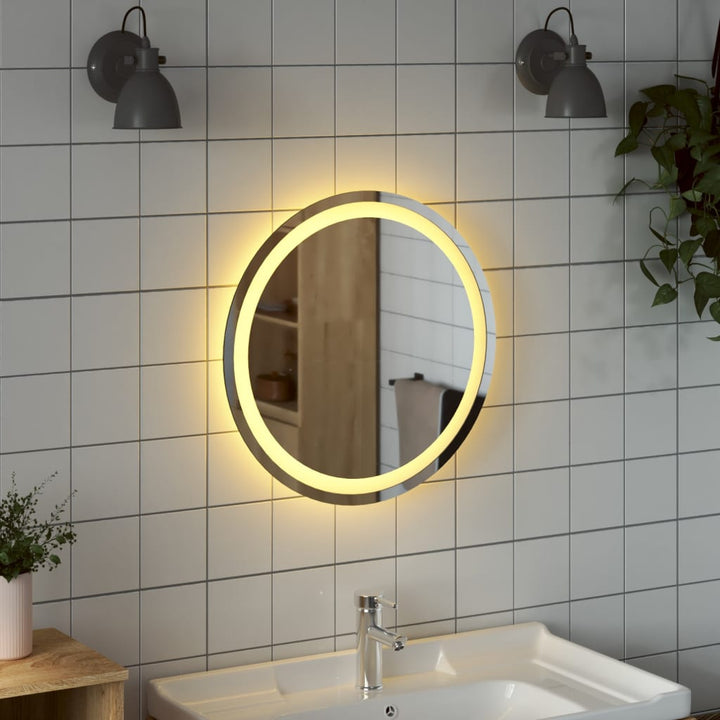 vidaXL LED Bathroom Mirror Wall Mounted Vanity Mirror for Home Bathroom Round-16