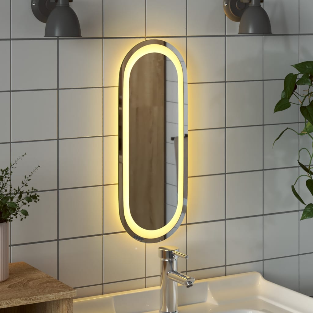 vidaXL LED Bathroom Mirror Wall Mounted Makeup Vanity Mirror for Bathroom Oval-19