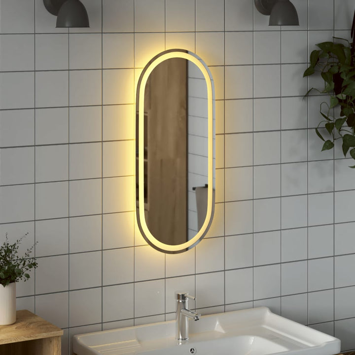 vidaXL LED Bathroom Mirror Wall Mounted Makeup Vanity Mirror for Bathroom Oval-14