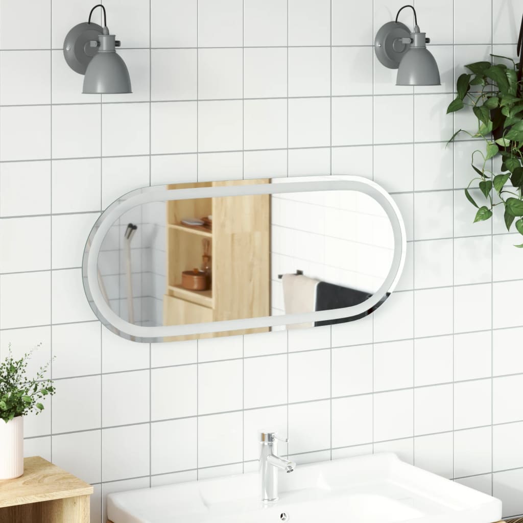 vidaXL LED Bathroom Mirror Wall Mounted Makeup Vanity Mirror for Bathroom Oval-10