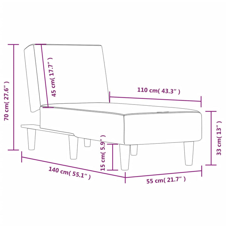 vidaXL Lounger Modern Settee Lounge Sofa Chair Bed Living Room Seating Velvet-27
