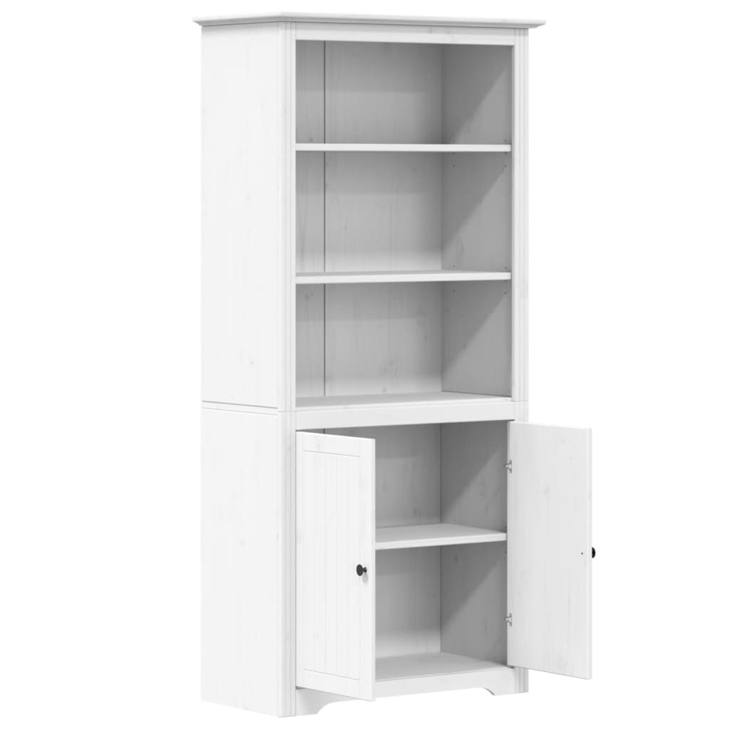 vidaXL Bookshelf Storage File Cabinet Shelf with Doors BODO Solid Wood Pine-0
