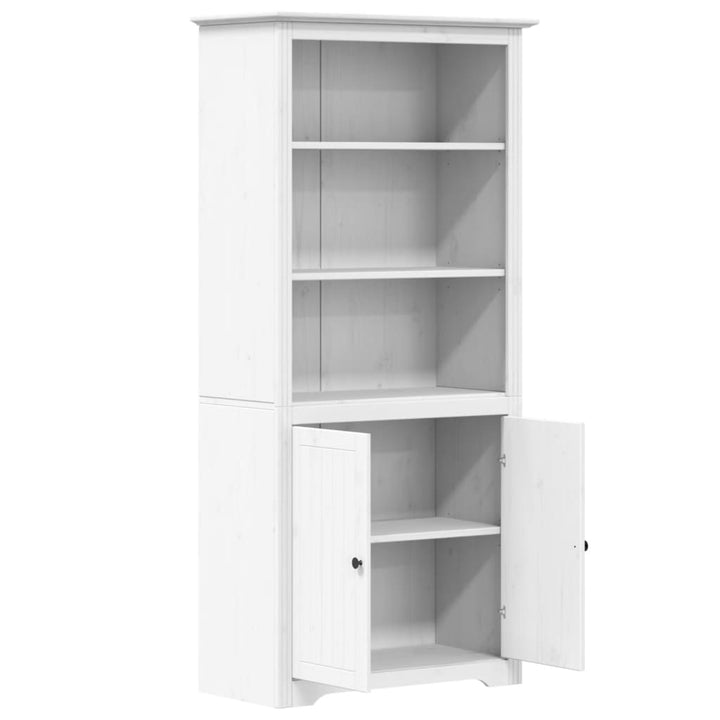 vidaXL Bookshelf Storage File Cabinet Shelf with Doors BODO Solid Wood Pine-0