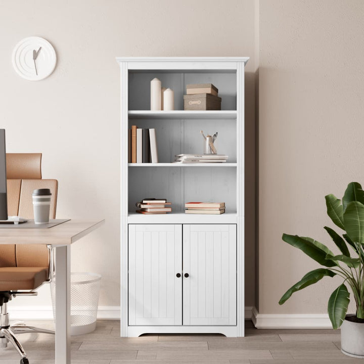 vidaXL Bookshelf Storage File Cabinet Shelf with Doors BODO Solid Wood Pine-23